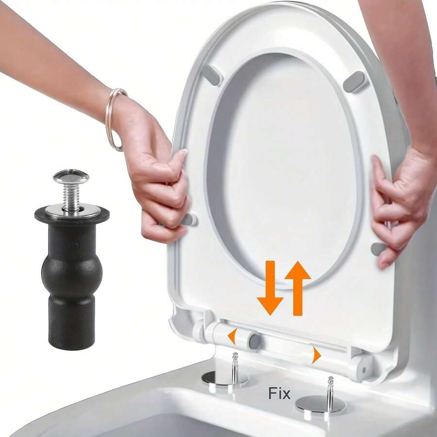 Set Baut Dudukan Toilet Universal 4 Buah – Baja Tahan Karat dengan Mur Ekspansi dan Sisipan Berulir untuk Pemasangan Tersembunyi, Kit Pengganti Pemasangan di Bagian Atas - beraneka warna - View 1