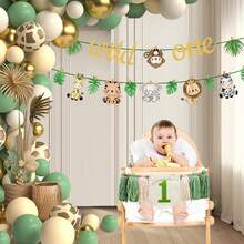 Wild Jungle Animal Theme Birthday Banner, 1st Birthday Party Decorations, Baby Shower Decorations - Multicolor - View 8