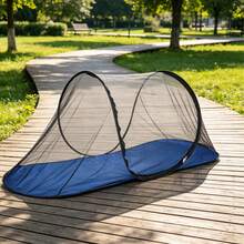 200*72*70cm No-Installation Quick-Open Portable Mosquito Net For Camping And Business Travel - Blue - View 6