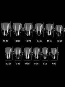 pinpai 1 Box 550pcs Medium Square Soft Gel Nail Stickers, Matte Semi-Matte Full Coverage Removable Nail Wraps, Pre-Formed Transparent Artificial Nails, With Storage Box, Suitable For Nail Salons And DIY Nail Art, Nail Supplies - Clear - View 3