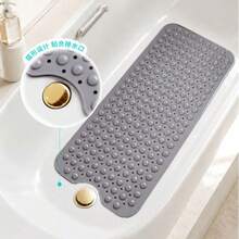 1pc Extra Long Non-Slip Bathtub Mat With Drainage Holes And Suction Cups, 40"X16" Extended Bathtub Mat, Soft Touch Machine Washable, Suitable For Home, Hotel And RV Travel, Multiple Colors Available (Style And Color Random) - Multicolor - View 4