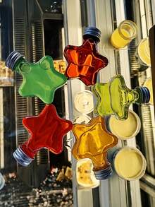 5pcs Transparent Plastic Decorative Bottles With Aluminum Caps, Creative Star-Shaped Small Containers, 1.69oz Clear PET Star Bottles, For Craft Making, Storing Small Items And Liquids, Sand Art Creation, Wish Bottles, Party Decorations - Transparent Five-star Bottle - View 9