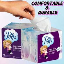 Buy One Get One Free 8pk/2pk Puffs Ultra Soft Thick Facial Tissues Cube Box Household Tissue Set Gentle Sturdy Disposable Face Tissues Skin Friendly Daily Home Bedroom Office Cleansing Paper Tissues For All Skin Types - 2pk - View 2