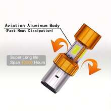 Heyword H4/P15D/BA20D 27W LED 3 COB Motorcycle Bulb 1300LM 6000K - H4-3COB - View 3