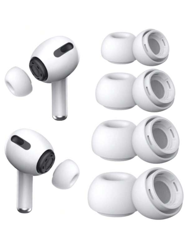 Para Airpods Pro/Pro 2 Puntas de silicona para oídos 4 pares, con orificios de reducción de ruido, convenientes de transportar y reemplazar, silicona suave antideslizante, para reemplazo de puntas de oídos de Pro
