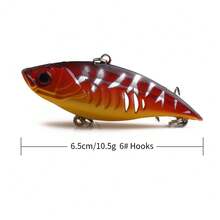 1pc 6.5cm/10.5g Hard Bait VIB Sinking Rattle Lure 3D Eyes Artificial Fish Bait Long Cast Fishing Accessory - Multicolor - View 2