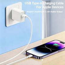 1/3/5 Paquetes, Cable de Carga USB-C a Lightning de 3.3ft/6.6ft, Salida de Corriente Estable de 2.4A, Compatible con Dispositivos Apple Lightning, Compatible con IPhone 17/16/15/15 Pro Max/14 Pro Max/13/12 Pro Max/12 Mini/11 Pro/XS Max/XR/X/8/8 Plus/ - Blanco - Ver 5