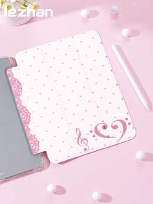音樂符號粉色波點圖案保護殼，相容 Kindle 2024、Ko-Bo、Kindle NK 11/Kindle Youth Edition/Kindle Paperwhite 5，相容 iPad 10.2 吋 10 代/11(A16)2025(11 吋)、Galaxy Tab A8 10.5 吋 2022，具備自動喚醒/睡眠功能，輕巧便利，完美貼合並保護您的閱讀裝置 - 彩色 - 查看 14
