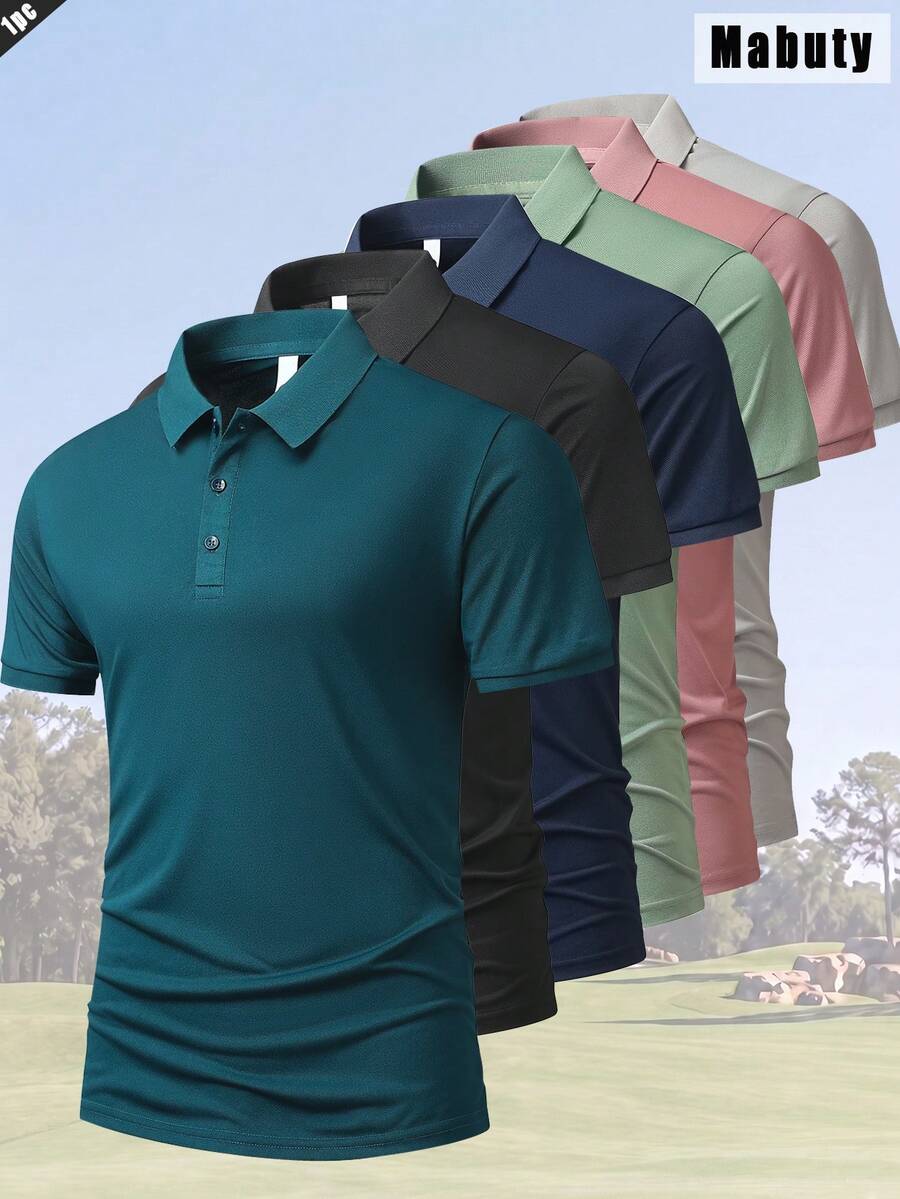 男士休閒運動 Polo 衫，春夏短袖 Polo 衫，適合戶外活動、日常辦公、聚會，男士經典版型透氣 Polo 衫，吸濕排汗快乾短袖領上衣，休閒運動裝適合健身、跑步、辦公