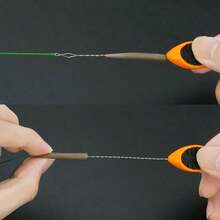1pc Carp Fishing Bait Needle With Knot Hole And Plastic Handle, Baiting Tool For Pellets - Orange - View 3
