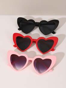 7 piezas/5 piezas/3 piezas/1 pieza Nuevas gafas divertidas con forma de corazón para fiesta, reunión, dama de honor - Multicolor - Ver 10