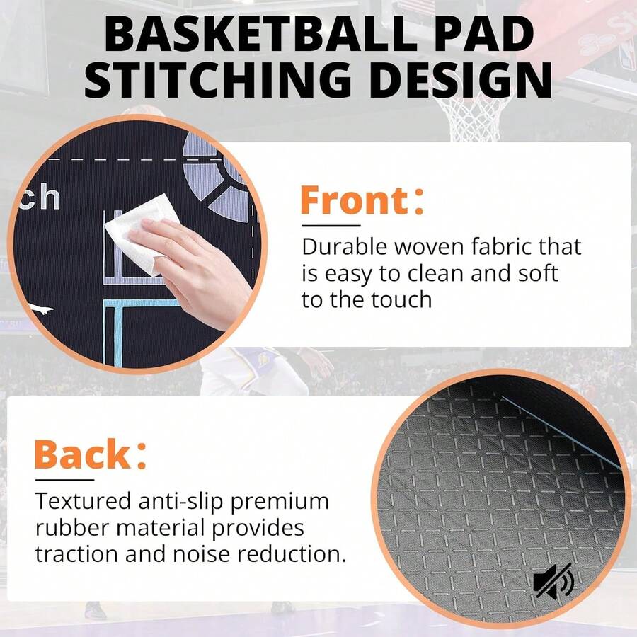 Indoor Silent Basketball Practice Mat, Non-Slip Wear-Resistant Material, Ideal For Home/Apartment Dribble & Footwork Training - D - View 1