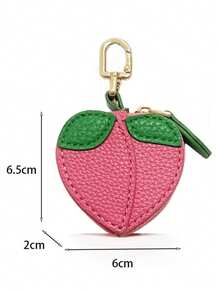 XD Cartera suave y linda con forma de fruta con llavero, mini bolsa con cremallera, adorable patrón de perro blanco con manchas, tarjetero compacto y portátil, adecuado para uso diario y como regalo - Multicolor - Ver 9