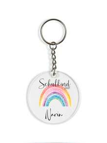 Personalized Keychain, Customized Rainbow Acrylic Keychain Pendant, Customizable Name, Party And Holiday Gift, Personalized Back To School Gift - Multicolor - View 6