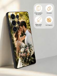 1 pieza Funda protectora de teléfono personalizada con foto compatible con iPhone 16 Pro Max/17 Pro Max, S24U, Redmi y otros modelos - Negro - Ver 4