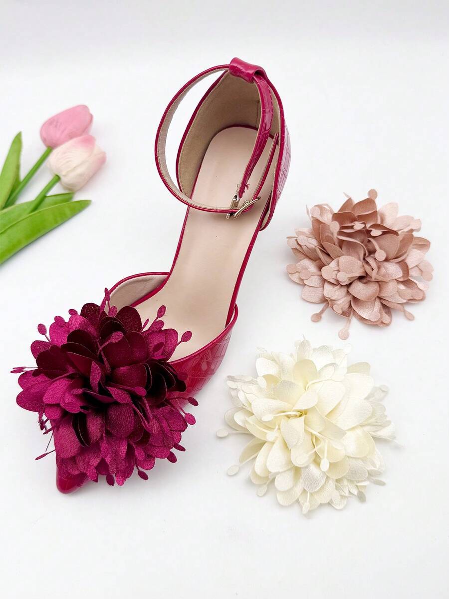 2 piezas Nuevos clips de flor de camelia desmontables hechos a mano para zapatos de tacón alto, adecuados para decoración de zapatos de tacón alto de boda, adecuados para zapatos, botas, ropa, sombreros, accesorios para el cabello, regalo exquisito para mujeres