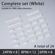 24/12/8/4 Pcs PVC Cable Comb Wire Clamp Organizer Sleeved Cables For 3mm ATX ITX 24/8/6 Pin CPU GPU Modular Power Cable Desktop PC Computer Case Wiring Management Tool - View 11