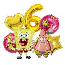 SpongeBob SquarePants 可愛方褲生日裝飾氣球套組 8件組，包含大型立式與角色鋁箔氣球，全 Mylar 氣球，適用海底主題生日派對桌面與背景裝飾 - 卡通氣球 - 查看 7