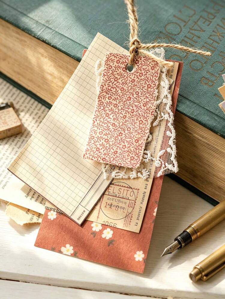 2 Sets Country Garden Series Scrapbook Paper Set - Includes 3 Different Sizes (60 Sheets Per Book) For DIY Journaling - Multicolor - View 10