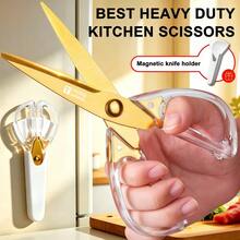 Scissors (Magnetic Knife Holder + Scissors) Professional Scissors Ultra-Sharp Kitchen Scissors, Cooking Scissors For Meat, Chicken, Fish, Poultry, Herbs, Bread, Comfortable Sharp Non-Stick Scissors, Restaurant And Outdoor Kitchen Cutting Tools, Multi-Purpose Scissors - Scissors + Magnetic Knife Sheath - View 9