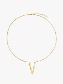 Opalesca 1pc Letter Pendant Necklace, Stainless Steel Jewelry - Yellow Gold - View 30