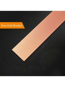 1pc Black/Golden Titanium Stainless Steel Decorative Strip Edge/Border/Trimming/Ceiling Background Self-Adhesive Titanium Alloy Flat Decorative Sticker Tape With A Metallic Mirror-Like Effect In Silver/Black/Rose Gold/Gold Color - Multicolor - View 36
