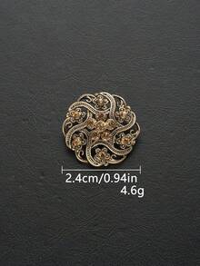 5pcs/Pack Flower Hollow Rhinestone Inlaid Classical Exquisite Textured Metal Large Buttons For Coats, Sweaters, Uniforms, School Uniforms, Suits, Jackets, DIY Bags, Shoes, Hats, Handicraft Accessories - Multicolor 1 - View 14