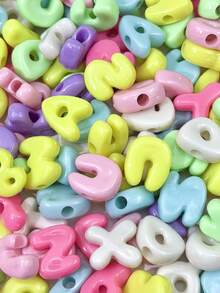 240G Approximately 80pcs Fun Colored 3D Letter Beads, Uniquely Designed Letter Acrylic Large Hole Acrylic Letter Beads, English Beads, Used For Necklace, Bracelet, And Mobile Phone Decoration Chain Loose Beads - Jewelry Making Beads, - Multicolor - View 10