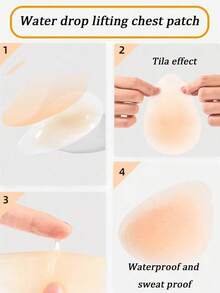 1/2 Pairs Women's Silicone Breast Pads: Ultra-Thin Solid Silicone Lifting Pads, Invisible And Seamless, Enhancing Sexy Curves - Multicolor - View 5
