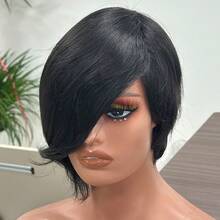 Short Pixie Cut Wig With Bangs 8 Inch Straight Virgin Layered Wigs Throw On And Go Glueless Wigs For Women Daily Party Wig - #4 - View 10