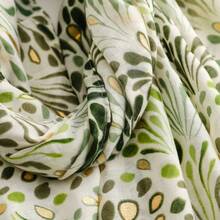 Women's Luxury Gold Foil Watercolor Leaf Print Scarf, Soft Atmosphere Versatile Decorative Shawl, Pink Orange Warm / Yellow Orange Sunset / Ice Blue Fresh / Forest Green / Morandi Earth Tone Multi-Color Options, Fringed Long Polyester Fiber Skin-Friendly Soft Large Size 88x180cm, Spring Summer Autumn Three-Season Multi-Use Silk Scarf, Daily Commute Beach Vacation Travel Photo Outfit Accessory - Multicolor - View 8