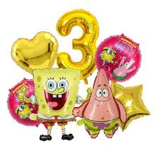 SpongeBob SquarePants 可愛方褲生日裝飾氣球套組 8件組，包含大型立式與角色鋁箔氣球，全 Mylar 氣球，適用海底主題生日派對桌面與背景裝飾 - 卡通氣球 - 查看 21