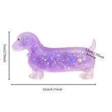 1pc (Random Color) Transparent Colorful Sausage Dog Squeeze Toy, Transparent Colorful Sausage Dog Plush Stress Relief Toy, Suitable For Teenagers, Students And Office Workers, Ideal For Classroom Supplies, Party Favors And Gift Bag Fillers, Perfect For Back To School, Birthday And Holiday Gifts. - Multicolor - View 10