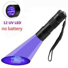 1pc Black Aluminum Alloy Light Flashlight, Ultraviolet Detector Torch Aluminum Handheld Light For Pet Stain Money ID Inspection Scorpion Finder Use - Black - View 8