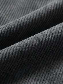 Men's Winter Thermal Lined Corduroy Fabric Simple Versatile Baseball Collar Jacket, Suitable As Gift For Friends, Husbands, Boyfriends - Black - View 9