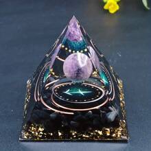 1pc Twelve Constellations Orgone Pyramid - Taurus/Scorpio/Leo/Pisces/Cancer/Virgo/Libra/Aries/Gemini/Aquarius Amethyst - Gift Tool, Home Decor - Multicolor - View 18
