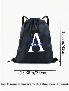 1pc Personalized Name Initial Drawstring Backpack, Multi-Color Customizable Name Drawstring Bag, Back To School Drawstring Bag, Swimming Bag, Gym Bag, Team Sports Travel Bag, Birthday Gift - Multicolor - View 8