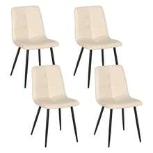 Extendable Dining Table And Chairs Set Of 4, Oval Mable Effect Table With Upholstered Chairs For Dining Room - Gray Table + 4 Beige PU Chairs - View 10