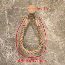 High-Quality Thick Hemp Rope Paper Towel Holder, Solid Wood No-Drill Roll Paper Creative Hemp Rope Storage Rack, Hand-Woven Hemp Rope Paper Towel Holder, Towel Rack, Face Towel Storage Rack, Home Storage - Camel - View 4