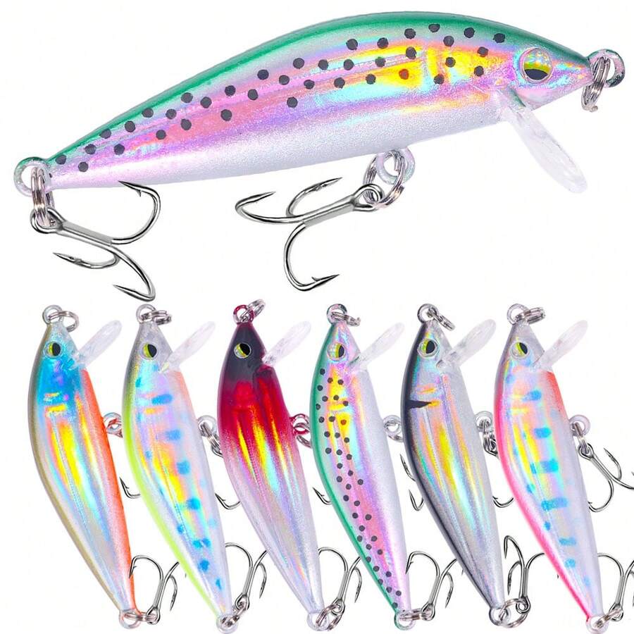 Hengjia 1pc 5cm 3g Micro Fish Lure, Sinking Artificial Hard Bait, Vibrating Bait, Bait, Stream Fishing Lure, Suitable For Trout, Bass, Carp