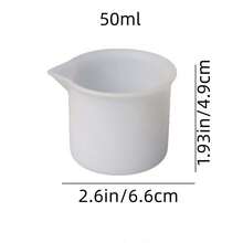 1件/4件 DIY 水晶樹脂攪拌棒 混合杯 分裝杯 量杯 消泡杯 矽膠模具製作工具，量杯 樹脂調色杯 - 白色 - 查看 10
