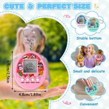 1pc Retro Electronic Pet Egg Keychain, Mini Nostalgic Handheld Game Toy With Multiple Pets & Interactive Modes, Creative Bag Decoration Gift For Children - Multicolor - View 3