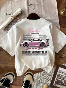 - Weihnachts-T-Shirt für Damen mit Auto-Print für alle Jahreszeiten - Trendartikel - Weiss - Übersicht 2