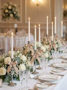 1 Conjunto de Castiçais Prateados Franceses, 3 Peças Suportes para Velas Cônicas, Castiçais Decorativos Modernos Dourados e Pretos, Adequados para Mesa de Jantar, Lareira, Casamento, Jantar, Festa, Natal, Decoração de Aniversário (Velas Não Incluídas) - Clássico - Visão 8