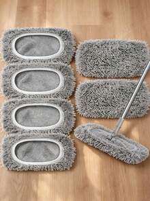 1/2/4/6/8pcs Reusable Grey Mop Cloths, Washable Microfiber Dry & Wet Mop Pads, Suitable For Robot Vacuum Cleaner, Suitable For Cleaning Hardwood Floors And Hard Surfaces - Multicolor - View 1