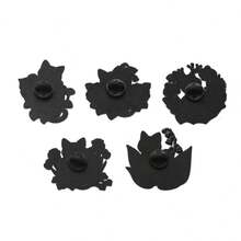 1/5 Cartoon Floral Cat Series Brooch Creative Cute Black Cat Metal Badge Clothing Backpack Pin Accessory Gift - Multicolor - View 7