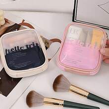 Portable Makeup Bag, Mini Lipstick Cosmetic Storage Bag, Large Capacity Multi-Function Organizer, Toiletry Bag - Clear - View 1