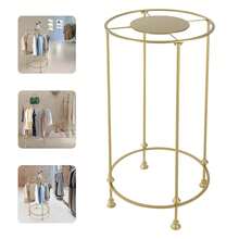Ubfhonsi Round Garment Rack, Freestanding Hanging Rack, Clothes Store Display Rack - Gold - View 1