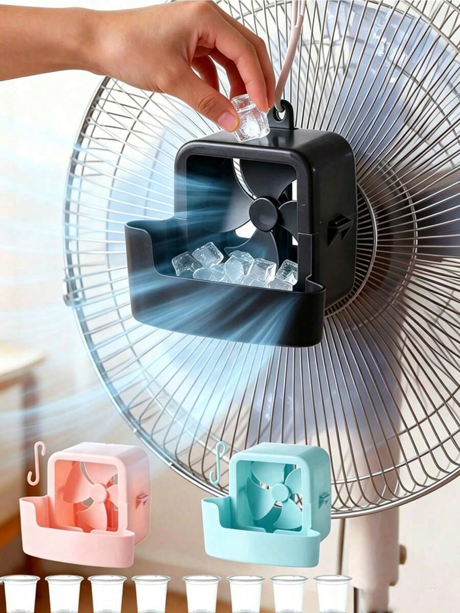 1 Set Kipas Angin Portabel dengan Kotak Es - Dilengkapi dengan 4 Kotak Es Batu, Dirancang untuk Pendinginan dan Penurunan Suhu, Tidak Membutuhkan Listrik, Cocok untuk Kipas Lantai dan Kipas Meja di Rumah. Set ini meningkatkan efek pendinginan di musim panas dengan menambahkan es batu ke kipas, memberikan pendinginan cepat dan penurunan suhu tanpa listrik, penting untuk rumah/kantor, dekorasi rumah, dan perlengkapan rumah.