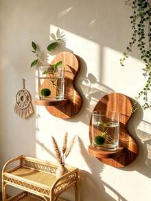 Floating Plant Shelf, Unique Wooden Wall Hanging Shelf, Wall And Indoor Hanging Plant Shelf, Kitchen Storage, Living Room Decor, Windowsill Plant Shelf, Room Decor, Home Decor, Home Storage, (Cups Not Included) - View 7